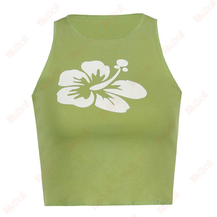 women green shoulder strap tank tops